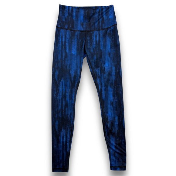 lululemon athletica Pants - Lululemon Wunder Under Leggings Womens 4 Blue Brushstroke High Rise Full Length